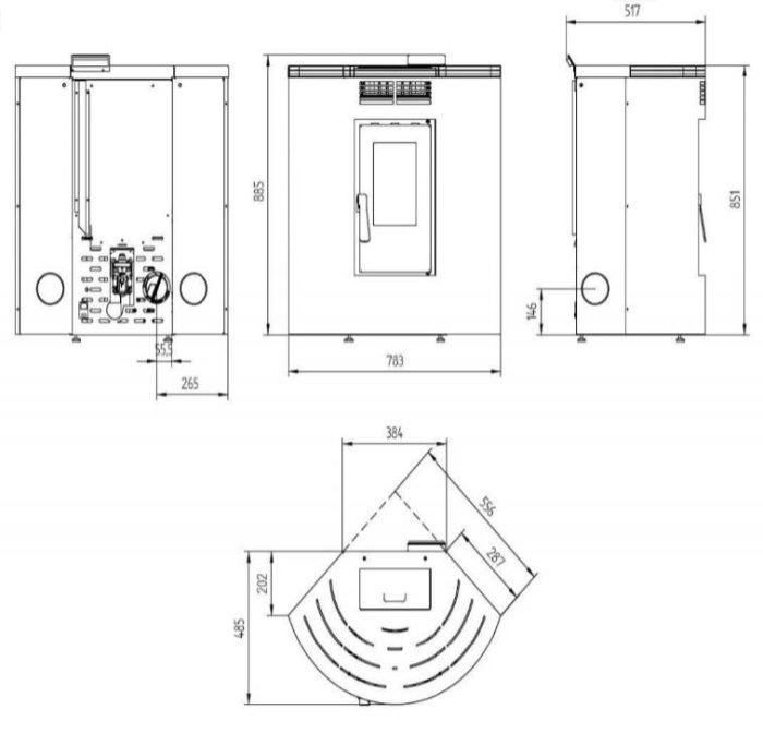 Estufa de pellets aire rincon FM BP-100 R 9 KW - Imagen 2