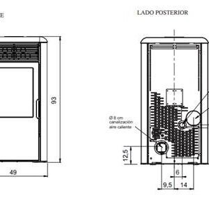 Alternative view of Estufa de pellets canalizable edilkamin modelo CHIP2 PLUS