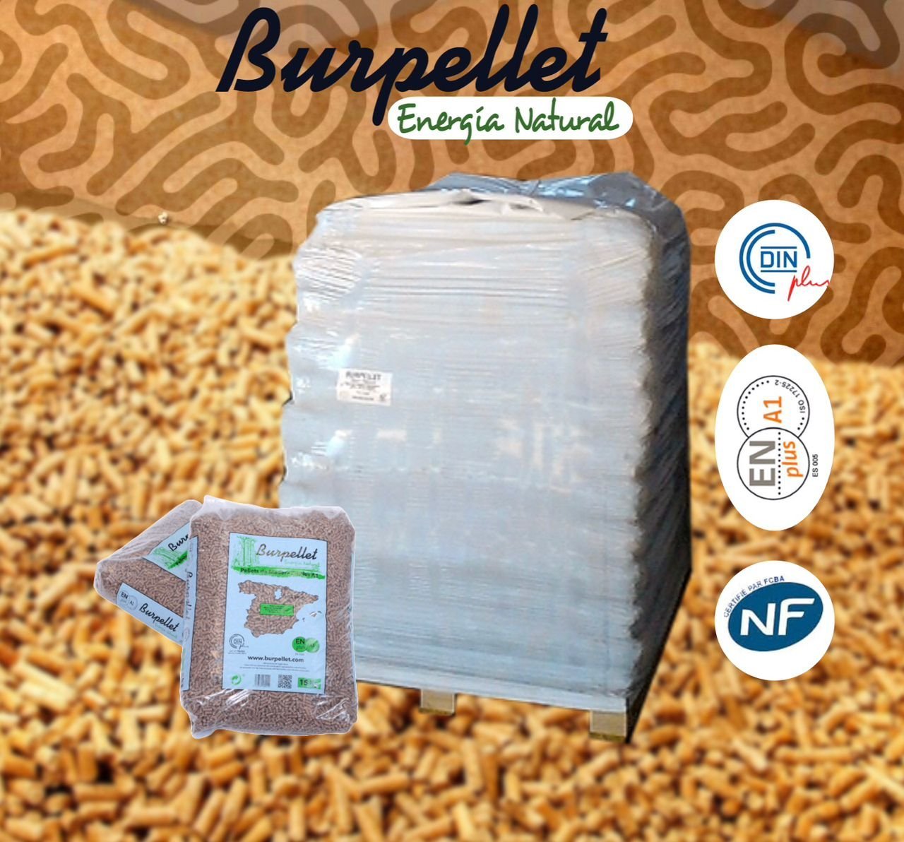 Pellets Burpellet – Palet 77 Sacos (EN+A1 / PEFC) - Imagen 4