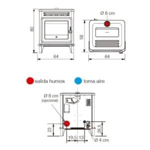 Alternative view of Estufa edilkamin de pellets modelo LILLE 8kw